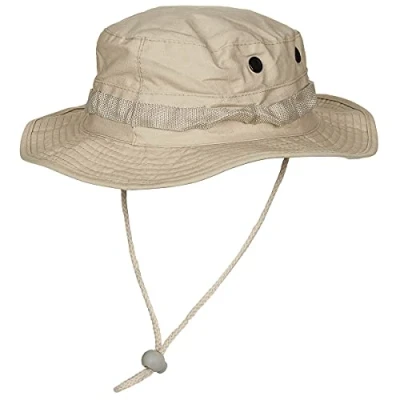 Abbildung von MFH Outdoorhut US GI Buschhut, mit Kinnband, Boonie, Rip Stop, khaki XXL (Packung) umlaufende Schlaufen