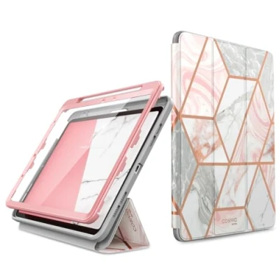 Abbildung von i Blason für iPad Air 11 Zoll Hülle M2 6th Generation 2024, Trifold Ständer Bumper Case [Cosmo] mit Displayschutz und Stifthalter 6th/5th/4th 11/10.9 2024/2022/2020 (Marmor)