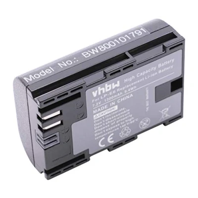 Abbildung von vhbw 1x Akku kompatibel mit Canon EOS 5DS, 5DS R, 60D, 5D Mark III, IV, 6D, II, 60Da Kamera (1300 mAh, 7,4 V, Li Ion), Infochip