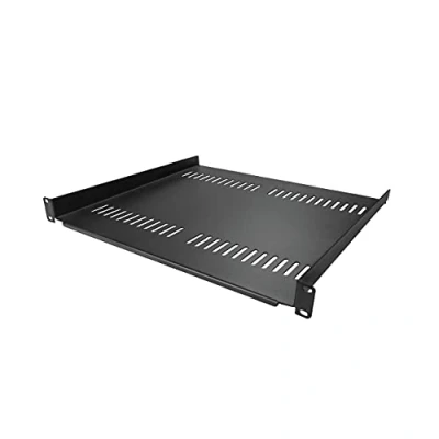Abbildung von StarTech.com 1HE Fachboden perforiertes Universal Rack Montage Regal für 19 Zoll Netzwerkschränke Passiv belüftet Heavy Duty Tragfähigkeit 20kg 40cm tiefe Ablage, schwarz (CABSHELF116V)