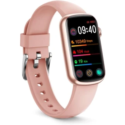 Abbildung von FITVII Schlanker Fitness Tracker mit Blutsauerstoff, Blutdruck, 24/7 Herzfrequenz und Schlaf Tracking, IP68 wasserdicht, Aktivitätstracker Smartwatches Schrittzähler, Schrittzähler für Frauen
