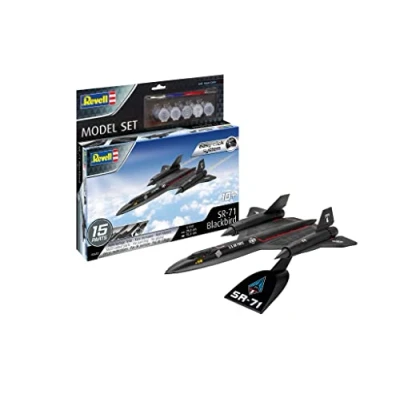 Abbildung von Cobi Sperrholz Flugzeug 1:110 63652 Lockheed SR 71 Blackbird Revell + 5 Farben, Pinsel
