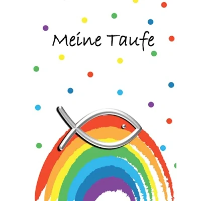 Abbildung von Mein Gästebuch Taufe: Ein tolles Geschenk zur Taufe von der Patentante oder dem Patenonkel. Fröhliches Regenbogen Erinnerungsalbum mit Platz für ... und Worte Gäste an den Täufling.