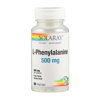 Abbildung von L Phenylalanin 500mg Solaray, 60 Kapseln, Secom