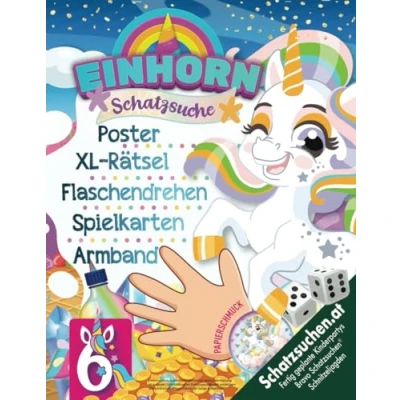 Abbildung von Einhorn Schatzsuche Kindergeburtstag Spiele Unterhaltung ab 6 Jahren: Schnitzeljagd im Einhornparadies mit magischem Armband und kniffligen Rätseln für Junge &amp; Mädchen (Bravo Schatzsuche)