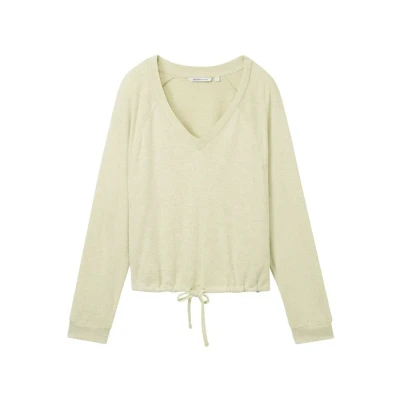 Abbildung von TOM Tailor Denim IN Optik Langarmshirt, Damen, Größe: Small, Dusty pear green melange