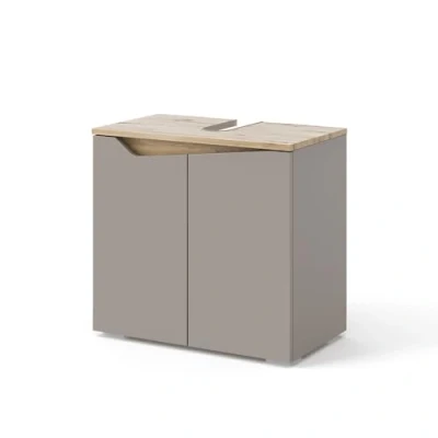 Abbildung von Vicco Waschbeckenunterschrank Marelle, Greige/Artisan Eiche, 60 x 57.5 cm mit 2 Türen