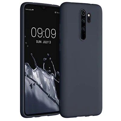 Abbildung von kwmobile Hülle kompatibel mit Xiaomi Redmi Note 8 Pro weiches TPU Silikon Case Cover geeignet für kabelloses Laden Heidelbeerblau
