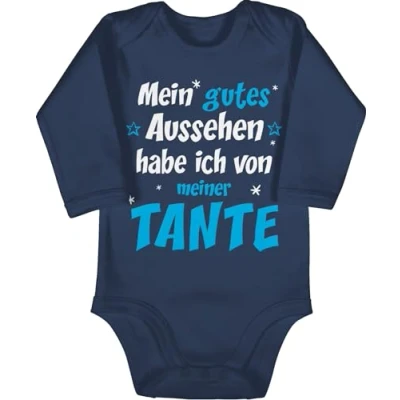 Abbildung von baby Body langarm mädchen Mein gutes Aussehen Tante Junge 6/12 Monate Navy Blau best auntie babystrampler jungen aunt bodies geschenk langarmbody babygeschenk bodys für