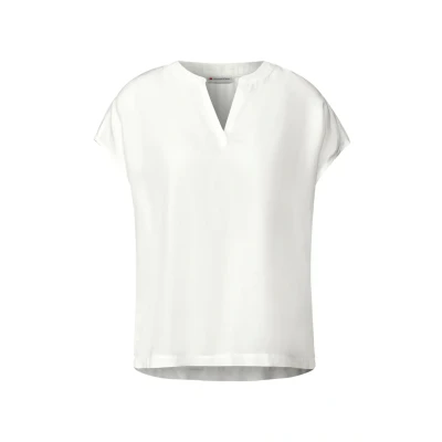 Abbildung von Street One Split NECK Tshirt basic, Damen, Größe: 34, Weiß