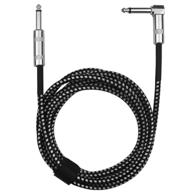 Abbildung von Baxcdyswe 3M Gitarrenkabel, 6.35mm Instrumentenkabel Klinkenkabel Lärmschutz, Guitar Cable mit Gerade/Abgewinkelt für die E Gitarre, Bassgitarre, Keyboard, pro Audio, Lautsprecher