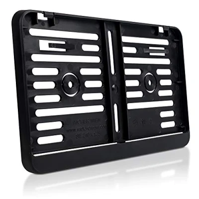 Abbildung von schildEVO Kennzeichenhalter 240 x 130 mm SCHWARZ zweizeilig Motorrad Roller Traktor Nummernschildhalter Kennzeichen Halterung DHL Versand
