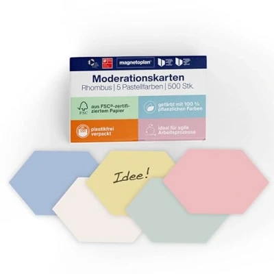 Abbildung von magnetoplan 111152210 Moderationskarten Rhombus, sortiert