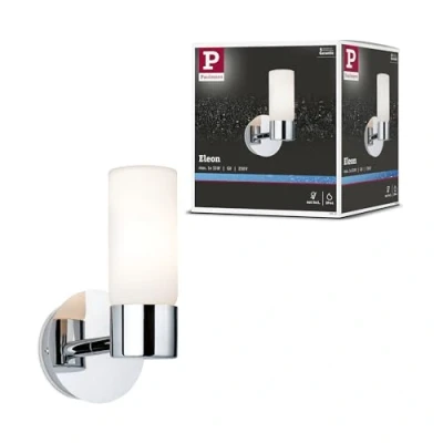 Abbildung von Paulmann LED Wandleuchte Eleon, ohne Leuchtmittel, G9, IP44, max. 33W Chrom/Satin, 230V, Metall/Glas