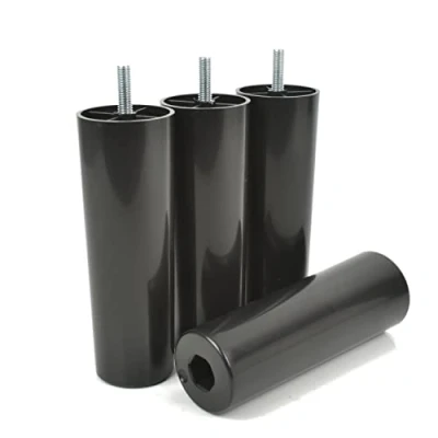 Abbildung von Prima Online woplus 4X Füße aus Kunststoff Beine Möbelgleiterfuß Möbelfüße Möbelbeine Schrank schwarz Plastik Höhe 150 mm mit Gewindestift M8x25mm (150mm [4 Stück])
