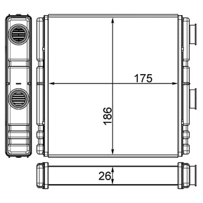 Abbildung von MAHLE ORIGINAL AH 262 000S Wärmetauscher