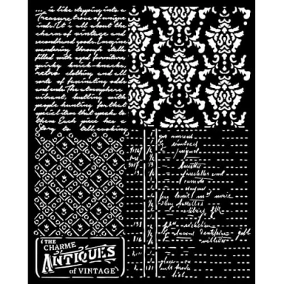 Abbildung von Stamperia Thick Stencils for Scrapbooking, Albums, Card Making, Bullet Journalling, and More, Mixed Patterns, Flexible Material, Easy to Clean, Perfect Crafts Gifting (Brocante Antiques)