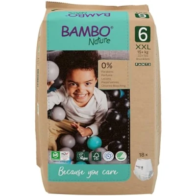 Abbildung von Bambo Nature Windeln Pants Größe 6 (15+kg) 18 St. Windelhöschen mit verbesserter Auslaufsicherheit Ultimativer Komfort &amp; Freiheit für aktive Kinder Dermatologisch getestete Nappies