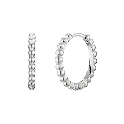 Abbildung von NOELANI Creolen 925 Sterling Silber Damen Ohrschmuck, 1,4 cm, Silber, Kommt in Schmuck Geschenk Box, 2031668