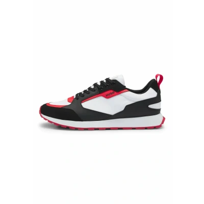Abbildung von HUGO Herren Icelin Runn Sneakers aus verschiedenen Materialien mit Logo Akzenten Anthrazit 41 Größe