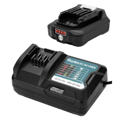 Abbildung von Akku Ersatz Makita BL1016 BL1021B BL1041B, Ladegerät für DC10WD DC10SB DC10WC, Kompatibler 12V CXT Akku,für 12 Volt Akkus und ersetzen,12V 2.0Ah