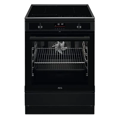 Abbildung von AEG CCB6445BBB 60 cm Standherd mit Glaskeramik Kochfeld / Bräterzone Mehrkreiskochzone Versenkknebel Touch Bedienung Grillfunktion Display Uhr A