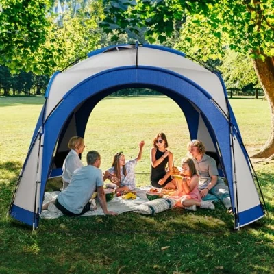 Abbildung von YITAHOME Event Dome Pavillon Partyzelt 3,5x3,5x2,3m Wasserdicht Camping Zelte Gartenzelt Festzelt Gartenpavillon mit 4 Insektenschutz Seitenwände, Blau