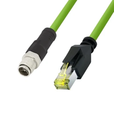 Abbildung von LogiLink CQM085S M12 CAT6A Industrial Patchkabel, PUR, X kodiert auf RJ45, 7,50 m