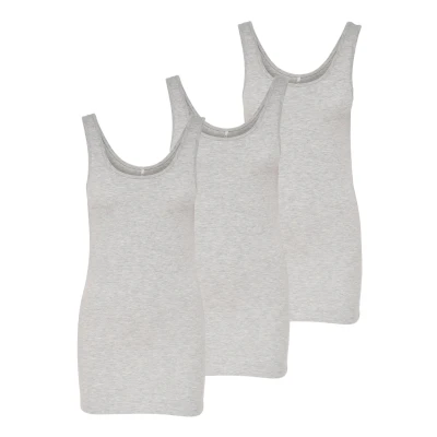 Abbildung von ONLY 3 PACK Top, Damen, Größe: XL, Grau (light grey)