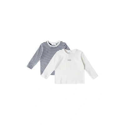Abbildung von Stellou &amp; friends 2 PER PACK Langarmshirt für Kinder, Größe: 98/104, Navy weiß