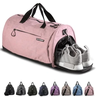 Abbildung von Fitgriff® Sporttasche &amp; Reisetasche für Damen und Herren mit Schuhfach Nassfach Tasche Sport, Fitness Reisen Trainingstasche, Gym Bag (Pink, 48 x 26 25 cm (Small))