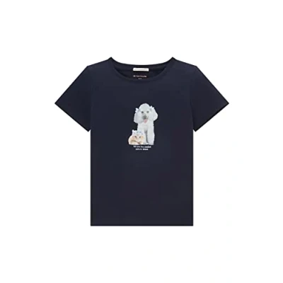Abbildung von TOM TAILOR Mädchen Kinder T Shirt mit Pudel Print 1037128, Blau, 128 134