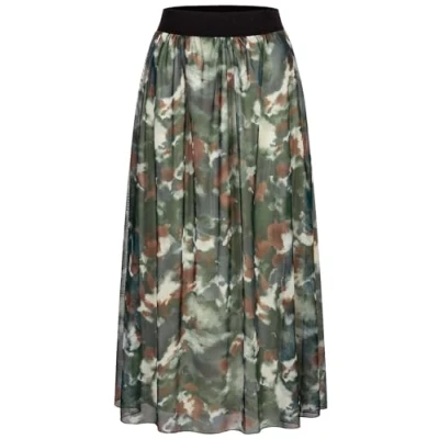 Abbildung von Cloud 5ive Damen Rock Longform Skirt mit Leoprint und Gummibund