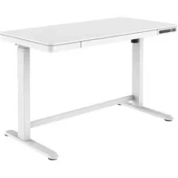 Abbildung von DIGITUS höhenverstellbarer Schreibtisch elektrisch USB Ladestation LED Display Memory Funktion Tastensperre 1 Motor Antikollisionssystem Schublade 120 x 60 cm (B T) Weiß