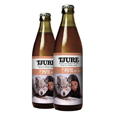Abbildung von TJURE Dog Fleischsmoothie Pute 2 x 320ml Flüssignahrung für Hunde zu Hause und unterwegsOptimale Flüssigkeitszufuhr aktive trinkfaule HundeTierisch gutes Futter Topping