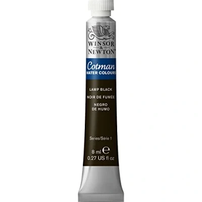 Abbildung von Winsor &amp; Newton 8840101 Cotman Aquarellfarbe Studio Wasserfarben, lebendige hochwertige Farben mit sehr guten Verarbeitungseigenschaften 8ml Tube Lampenschwarz