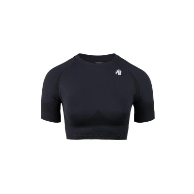 Abbildung von Gorilla Wear Whitney Seamless CROP Sport Tshirt, Damen, Größe: L/XL, Black