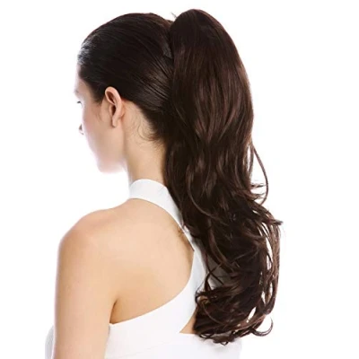 Abbildung von WIG ME UP MKB 30 V 6 Haarteil Zopf Pferdeschwanz lang gewellt leicht gelockt Braun 45 cm