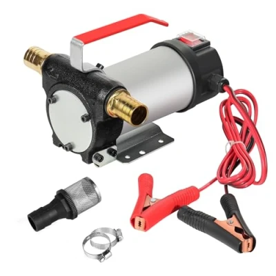 Abbildung von Wiltec Bio Dieselpumpe 12 V, 150 W, 40 l/min, Heizölpumpe selbstansaugend, Absaugpumpe für Diesel, Biodiesel, Heizöl, tragbare mobile Umfüllpumpe