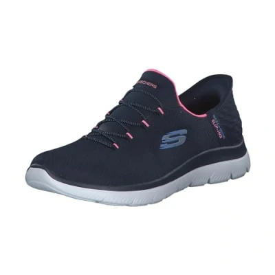 Abbildung von Skechers Wide Fit Summits Sneaker low, Damen, Größe: 37, Navy/pink Schuhe