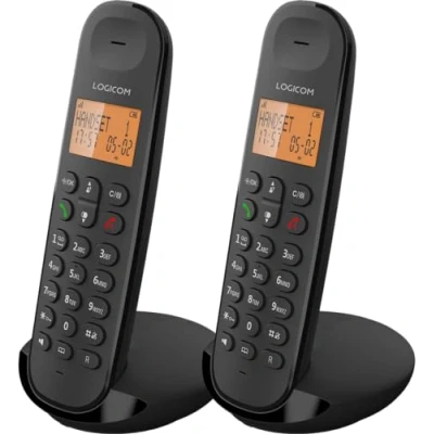 Abbildung von Logicom Iloa 250 Schnurloses Festnetztelefon ohne Anrufbeantworter Duo analoge und DECT Telefone Schwarz