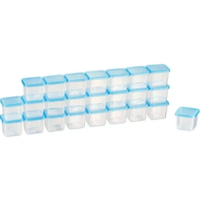 Abbildung von MiraHome Gefrierdosen Set 24x0,03L Durchsichtig Transparent Blau Perfekt in der Küche zur Aufbewahrung &amp; Organisation für Lebensmittel Vorratsdosen mit Deckel Luftdicht Austrian Quality