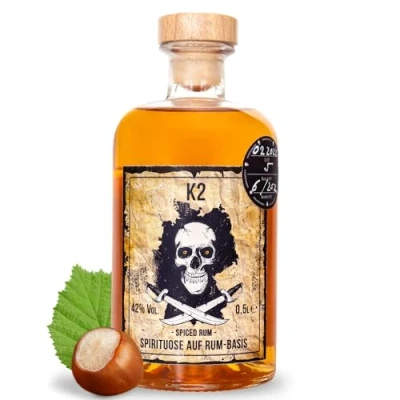 Abbildung von K2 Exquisiter Haselnuss Spiced Rum 0,5L, 42% Vol Deutsche Handwerkskunst trifft auf karibisches Flair (Spiced Rum)