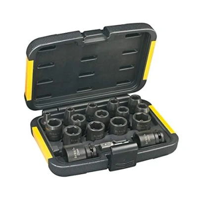 Abbildung von Dewalt Steckschlüssel Set 17 tlg. (Größe 6 27 mm, magnetisch, für Schlagschrauber geeignet, inkl. Adapter von 1/4&quot; zu 1/2&quot;, mit Aufbewahrungs Box) DT7506 QZ