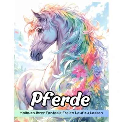 Abbildung von Pferde Malbuch: Malseite, Prächtige Pferdeschönheiten Zum Kreativen Ausmalen