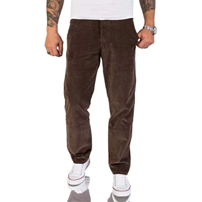 Abbildung von Rock Creek Herren Cord Hose Regular Fit Chino Klassische Hosen Herrenhose Straight Cut Chinos Cordhosen RC 2156 Mocca W40 L34