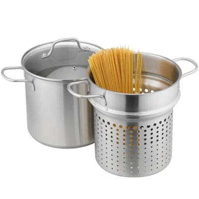 Abbildung von Navaris Dampfgareinsatz Nudeltopf 5,7 Liter Spaghettitopf Pastatopf Spargeltopf Kochtopf, (1 tlg)