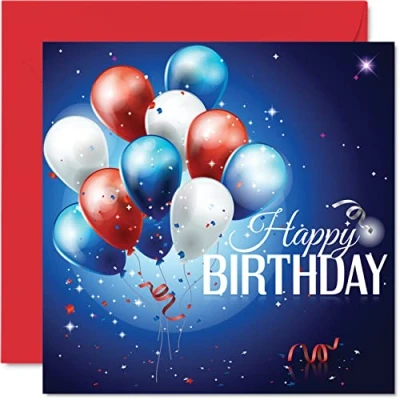 Abbildung von Lustige Geburtstagskarten für Männer und Frauen rot weiß blau Geburtstagskarte Happy Birthday Karte Mama, Vater, Bruder, Schwester, Sohn, Tochter, Oma, Großvater, 145 mm x zum 30. 40. 50. Tag