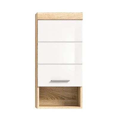 Abbildung von furnling Hängeschrank Scott 1 Tür, offenes Fach, Badmöbel, Badschrank, Breite 37 cm