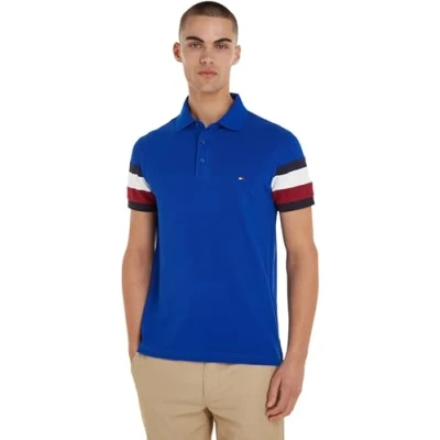 Abbildung von Tommy Hilfiger Herren Poloshirt Kurzarm Slim Fit, Blau (Ultra Blue), L